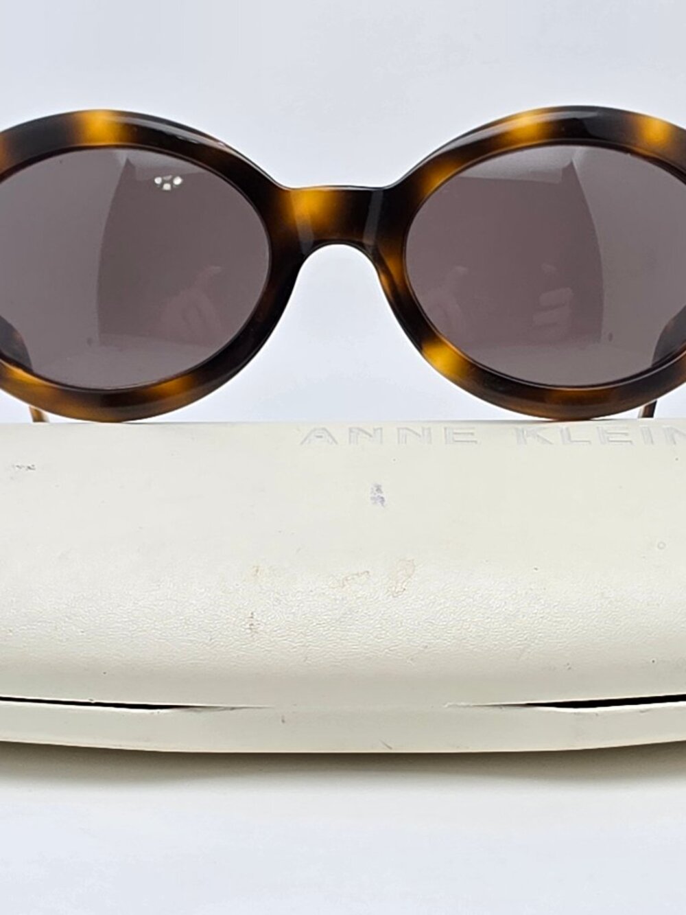 Anne Klein 3013 K5002 Tortoise Frame Grey Lens Sunglasses w Case Italy 55-20-135